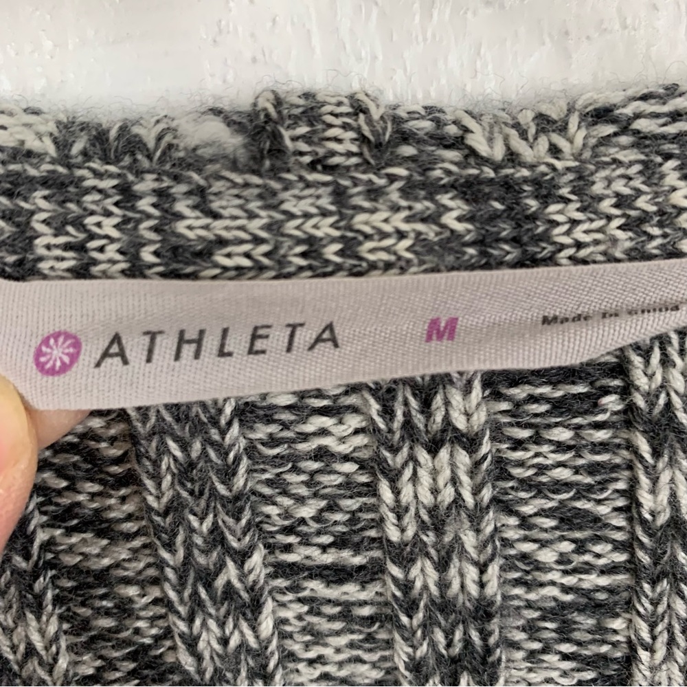 ATHLETA Heavyweight Wool Blend Open Front Cardigan Sweater M - Picture 2 of 6